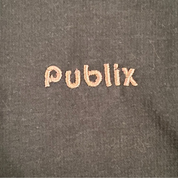 Publix Employee Unisex Sz L V-Neck Cardigan Button Up Green Pockets Embroidered - Picture 2 of 6